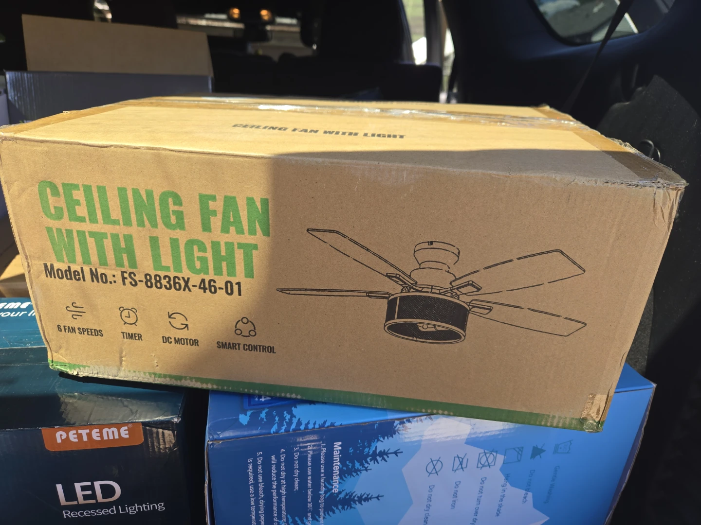 46 Inch Ceiling Fan with Light and Remote - Flush Mount - photo 4