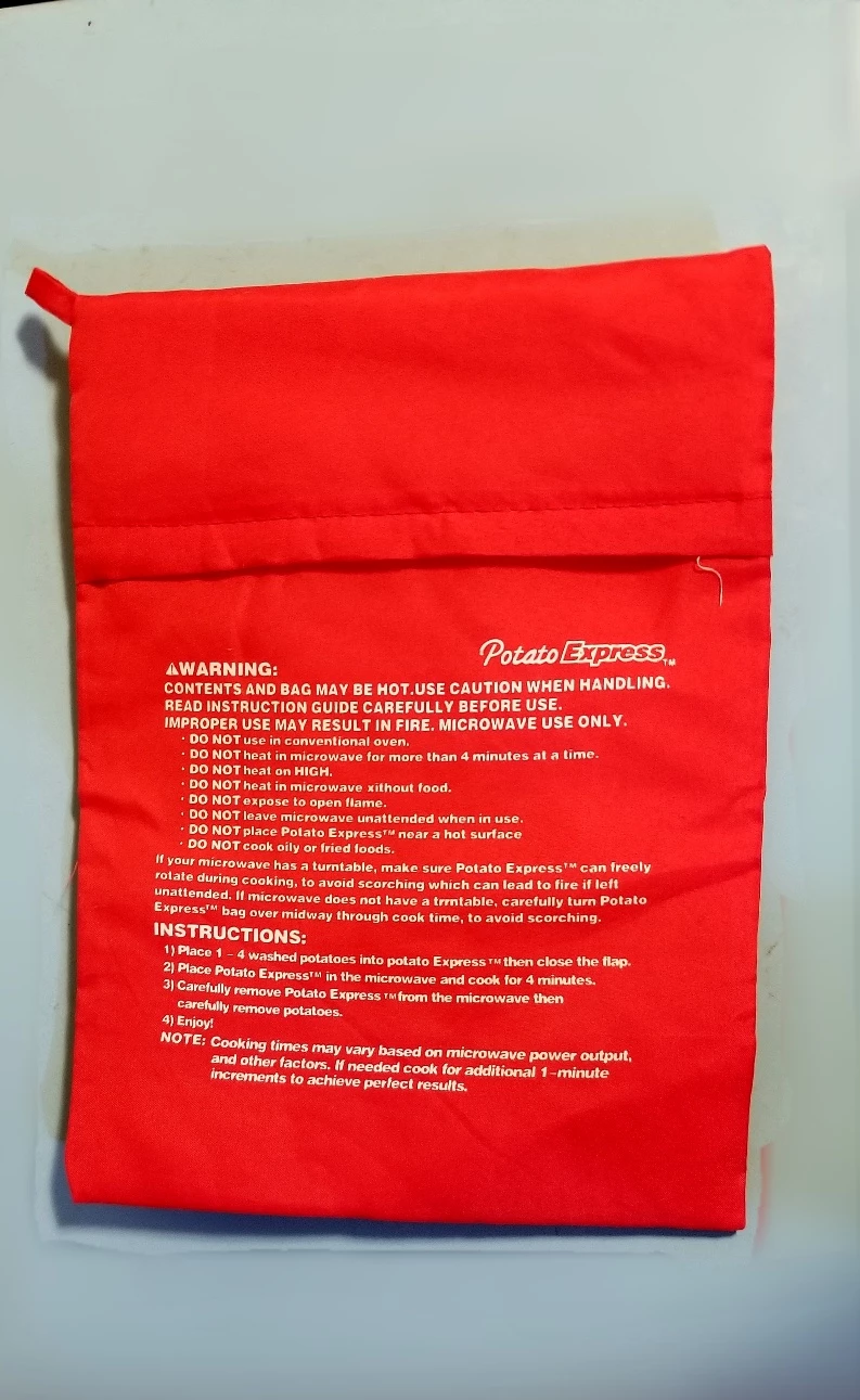 NEW Potato Express Microwave Cooker Bag Red ⚽