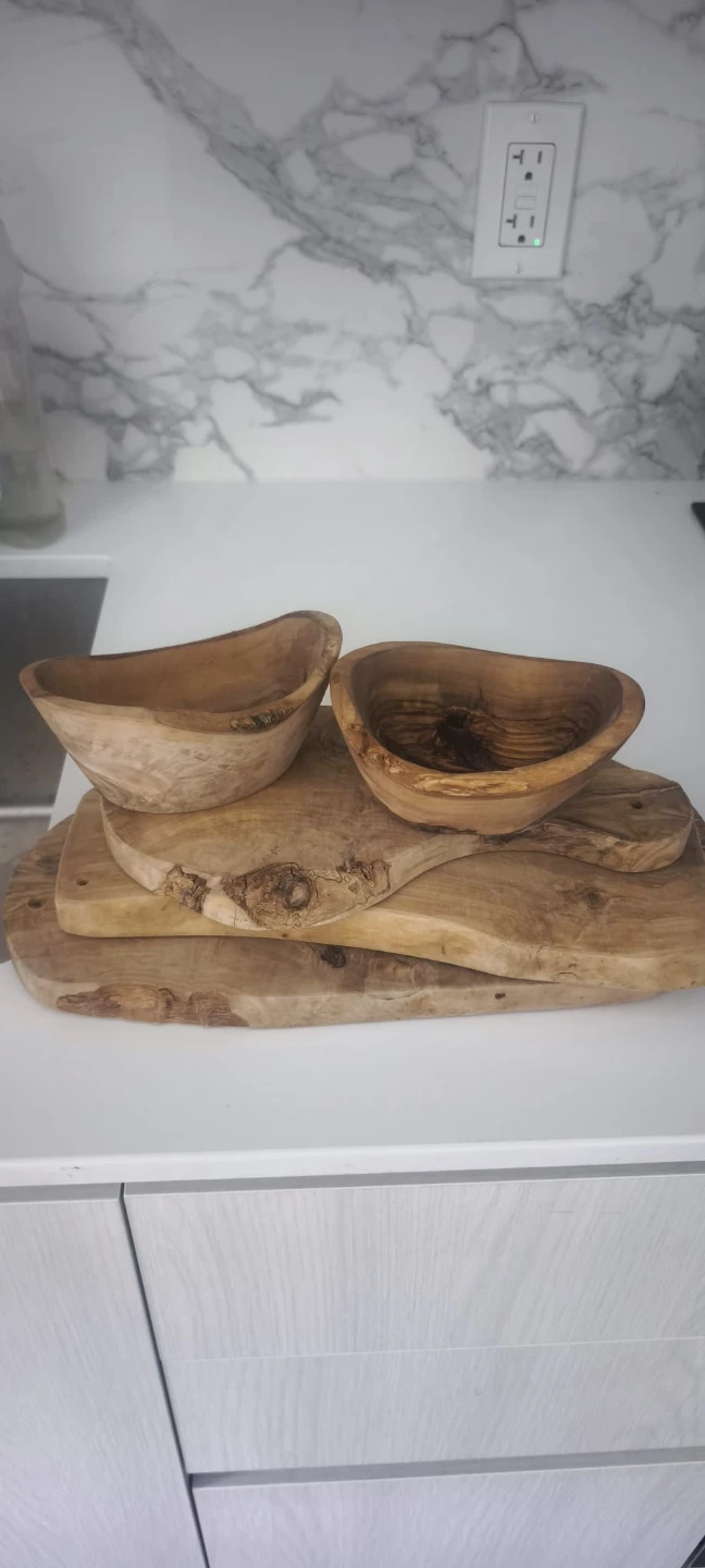 Wooden Cutting Board and Bowl Set