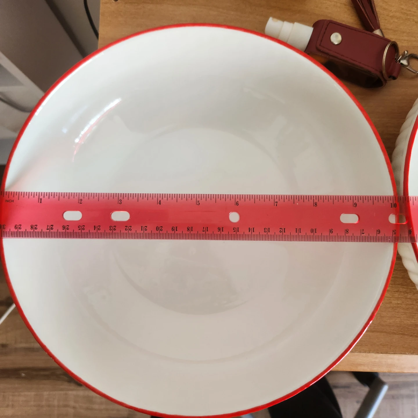 Casa Signature White Bowl with Red Rim