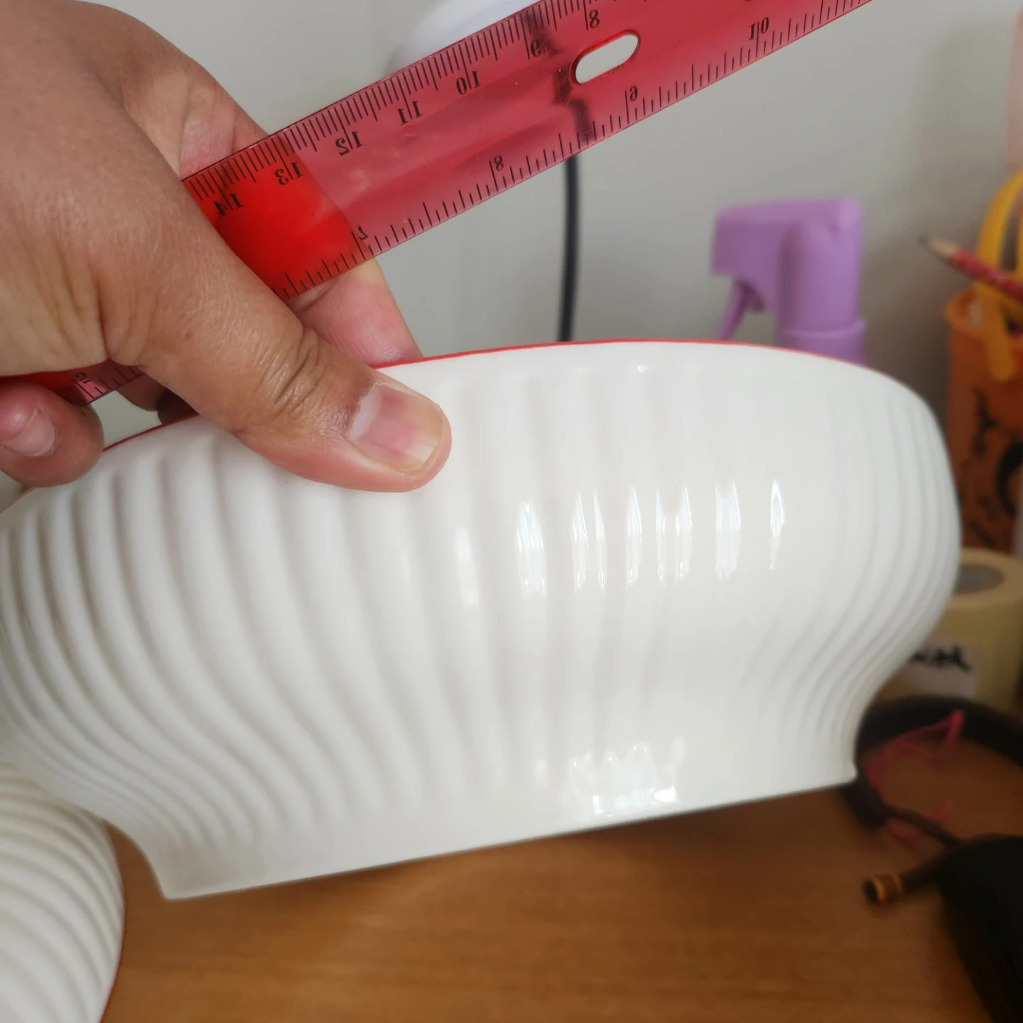 Casa Signature White Bowl with Red Rim - photo 3