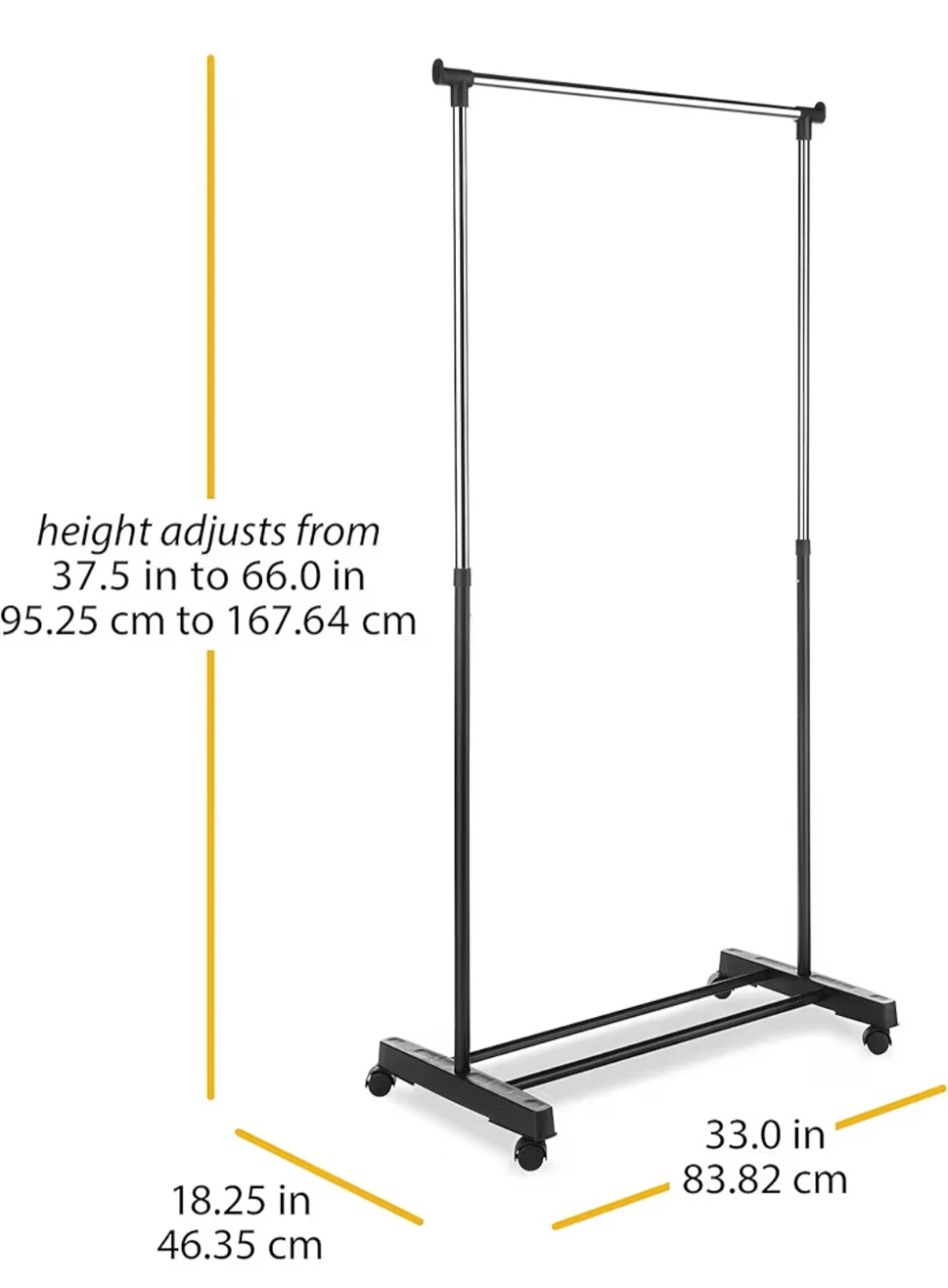 Rolling Garment Rack with Adjustable Height - photo 3