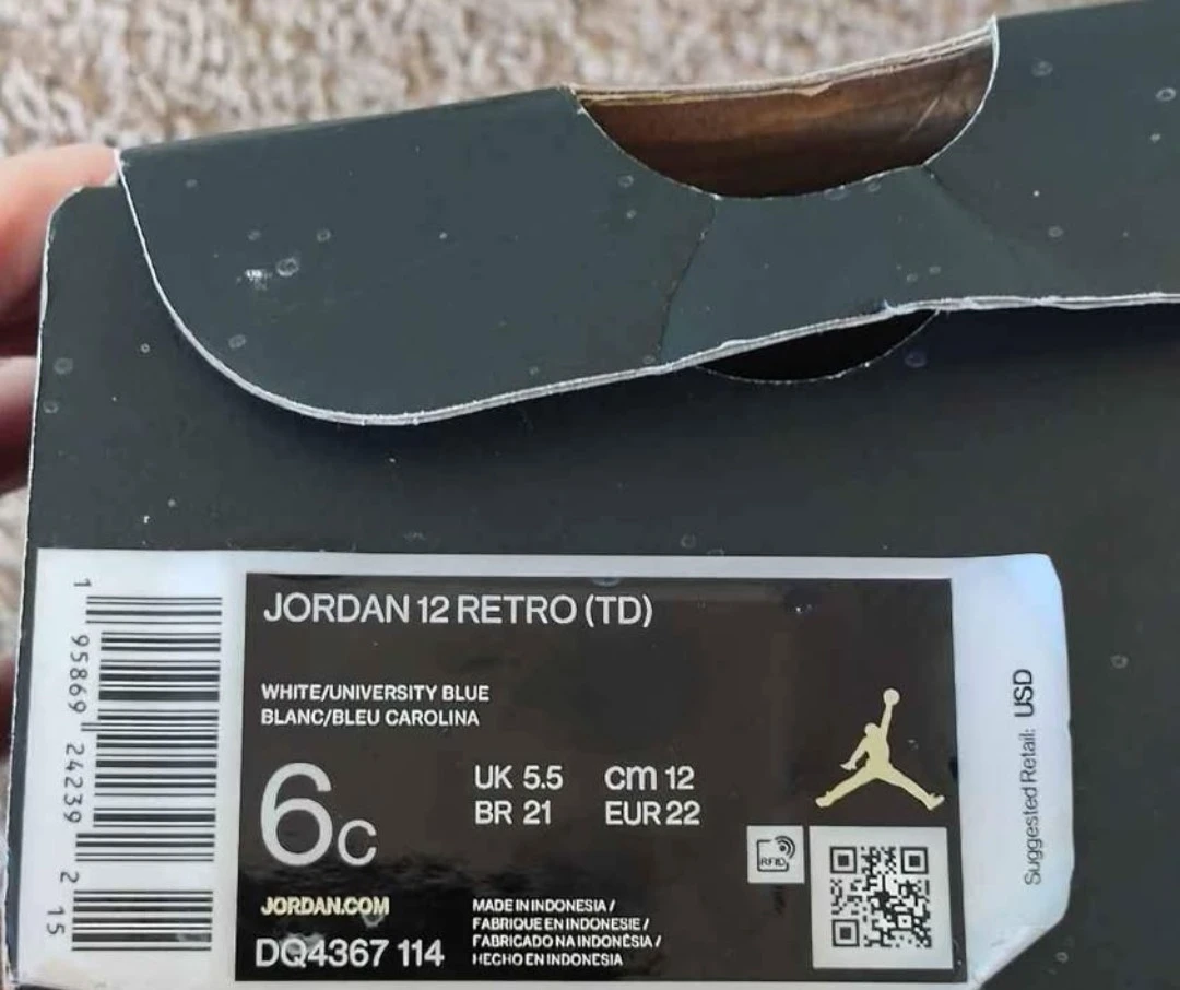 Jordan 12 Retro TD Toddler Shoes size 6c - photo 3