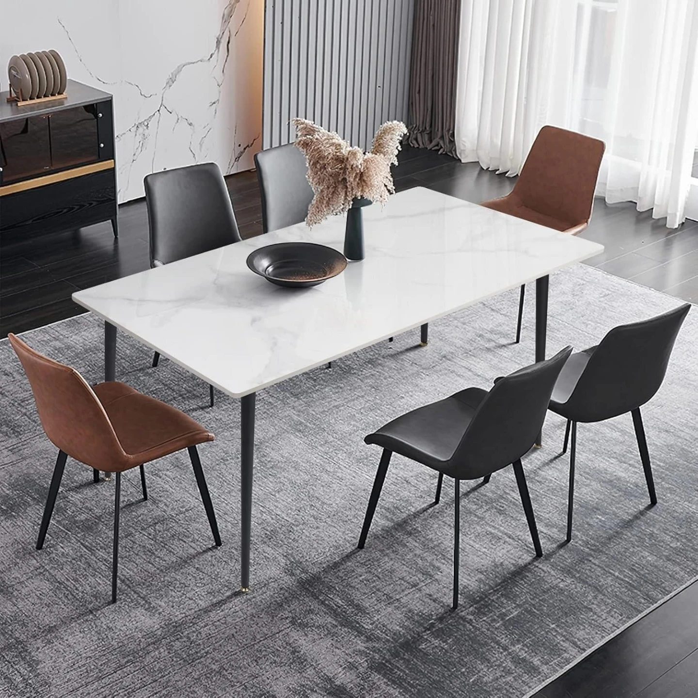 Rectangular Dining Table with Marble Top - photo 3