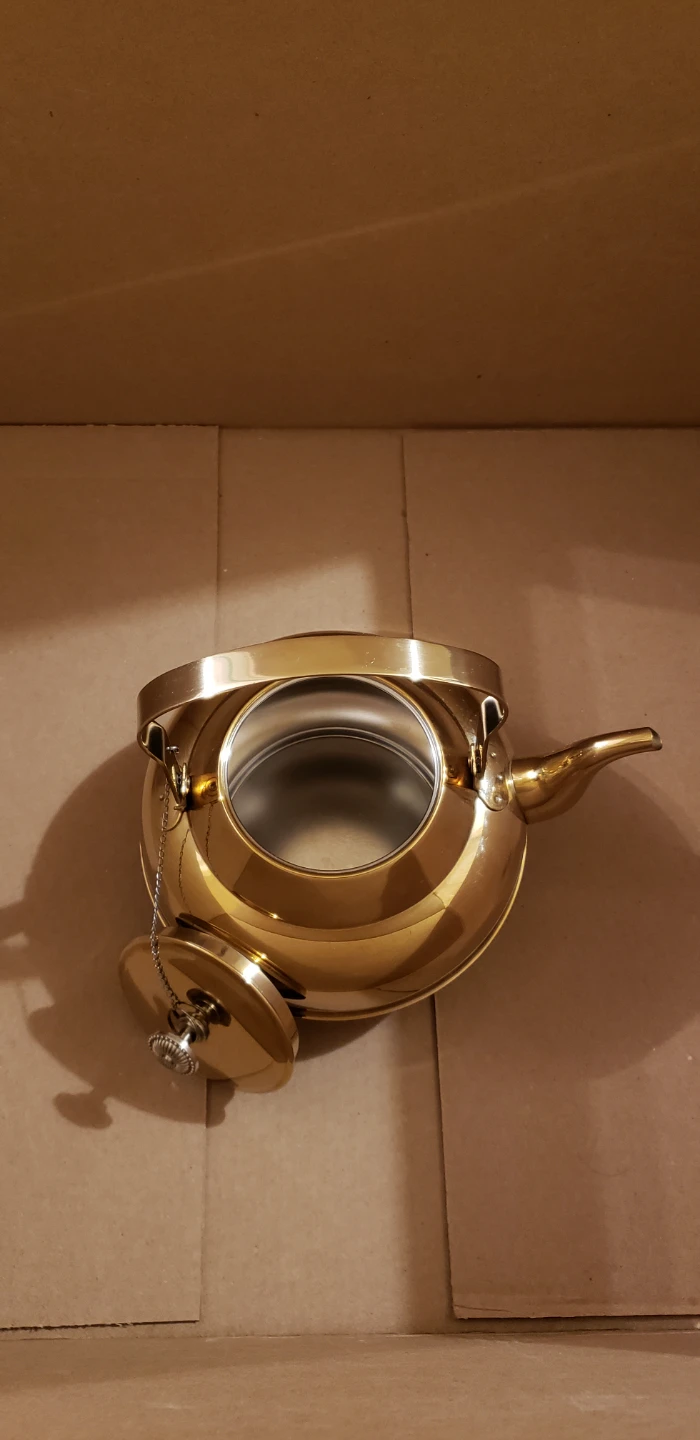 ⚽ Polished Brass North African Tea Kettle - photo 2