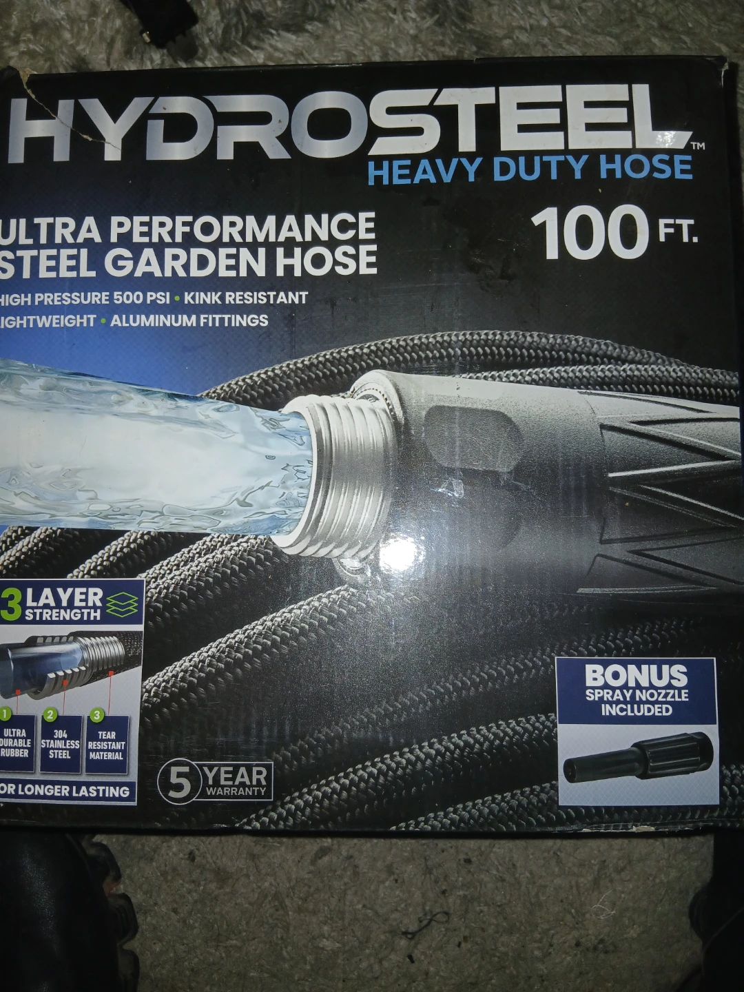 Hydrosteel 100 ft. Heavy Duty Steel Garden Hose