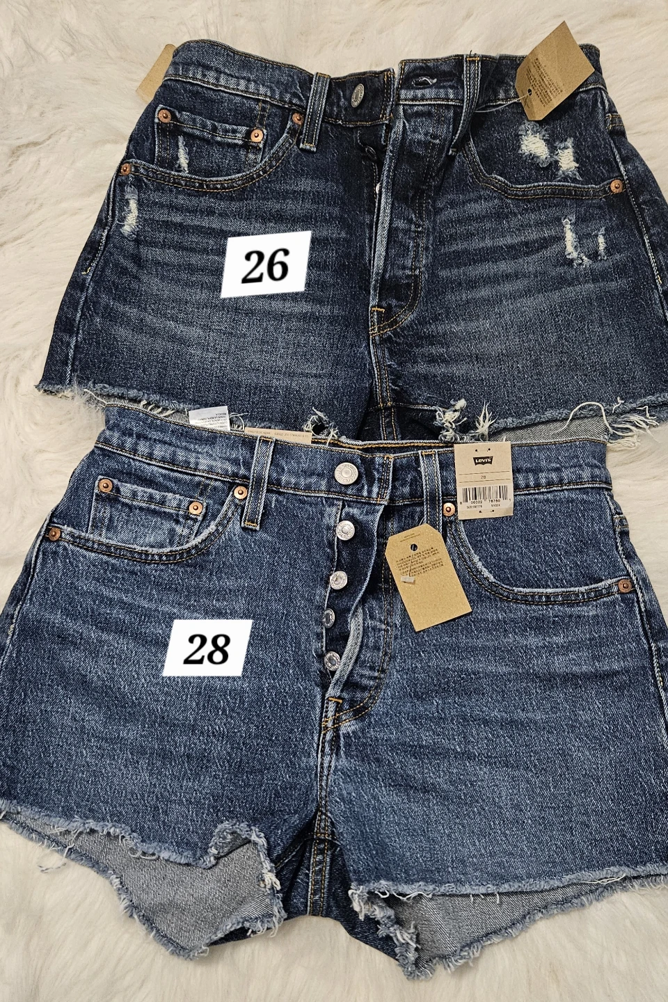 Levi's 501 Denim Shorts - Size 26 & 28