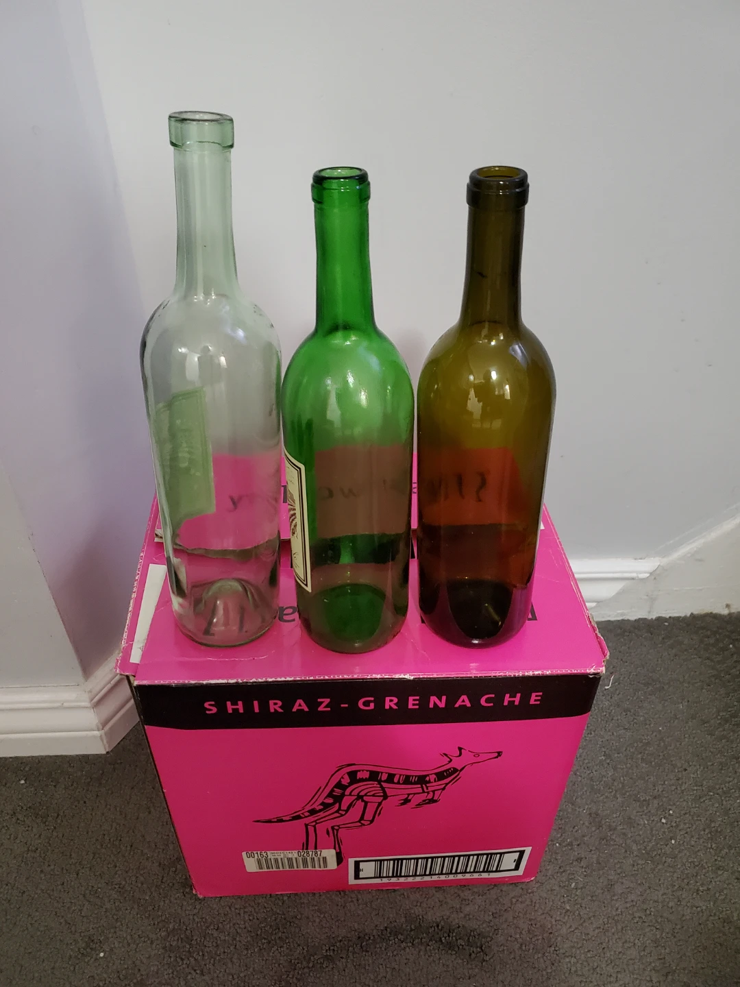 40 Glass Wine Bottles - Clear, Green, Amber
