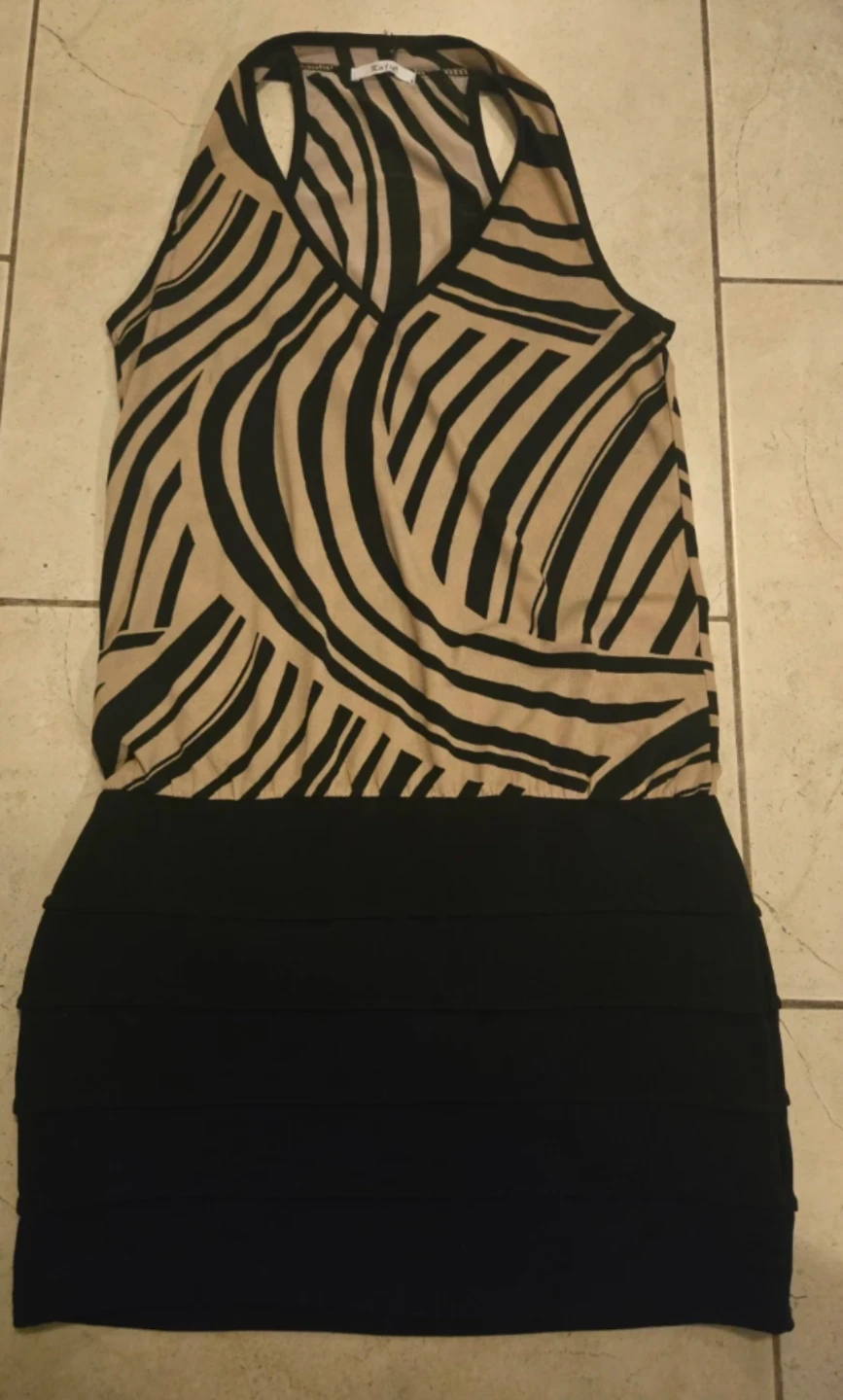 ⚽ Katie Brand Zebra Print Dress - Black/Tan