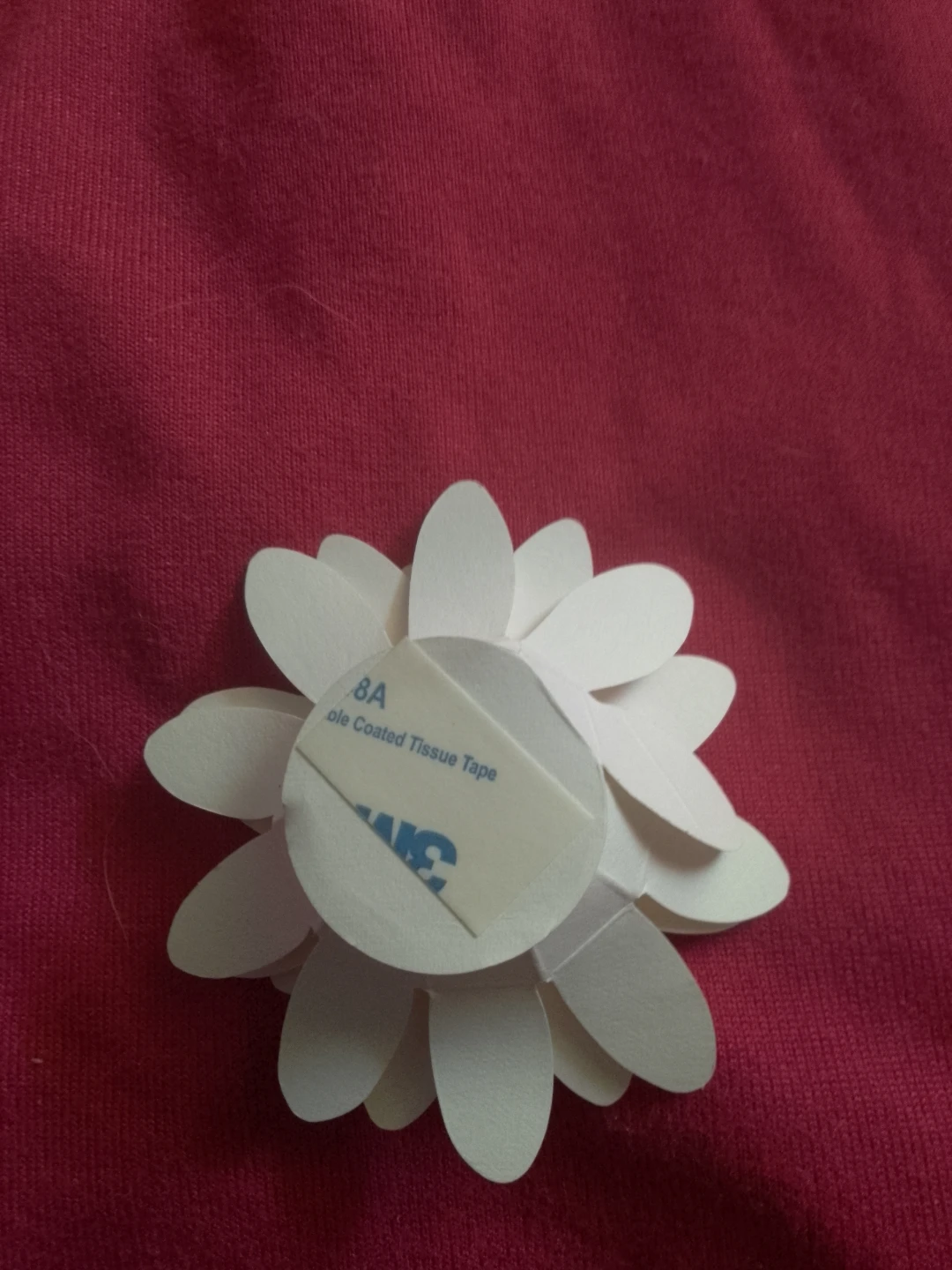 White 3D Paper Flower Sticker ⚽ - photo 2