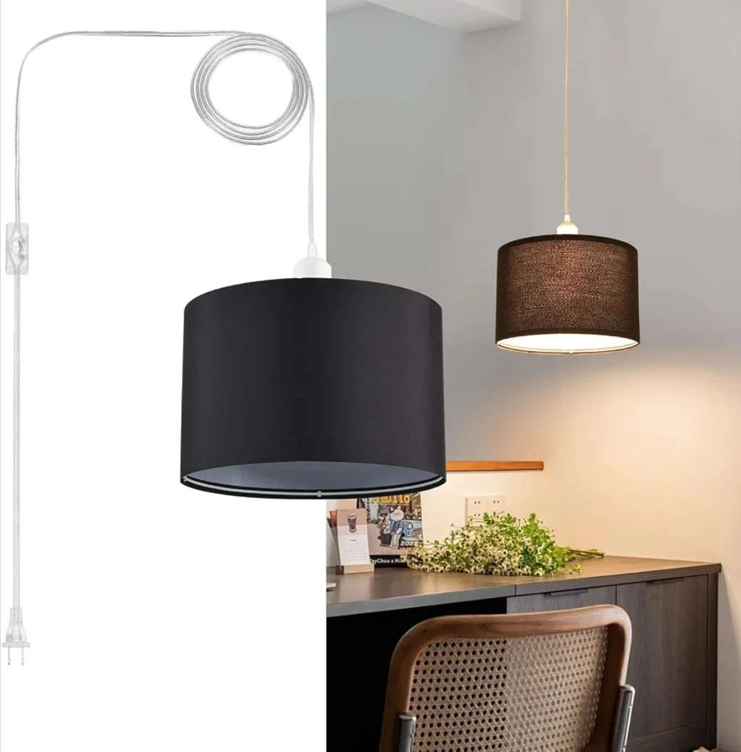 Black Fabric Pendant Light - photo 2