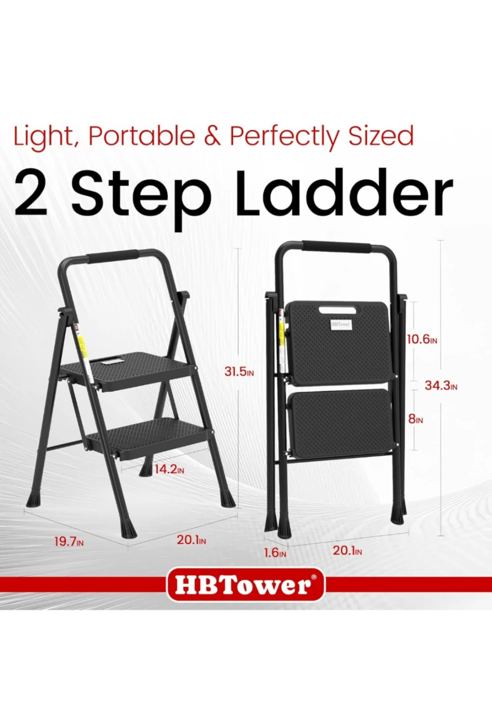 Brand new HBTower 2-Step Ladder - Black