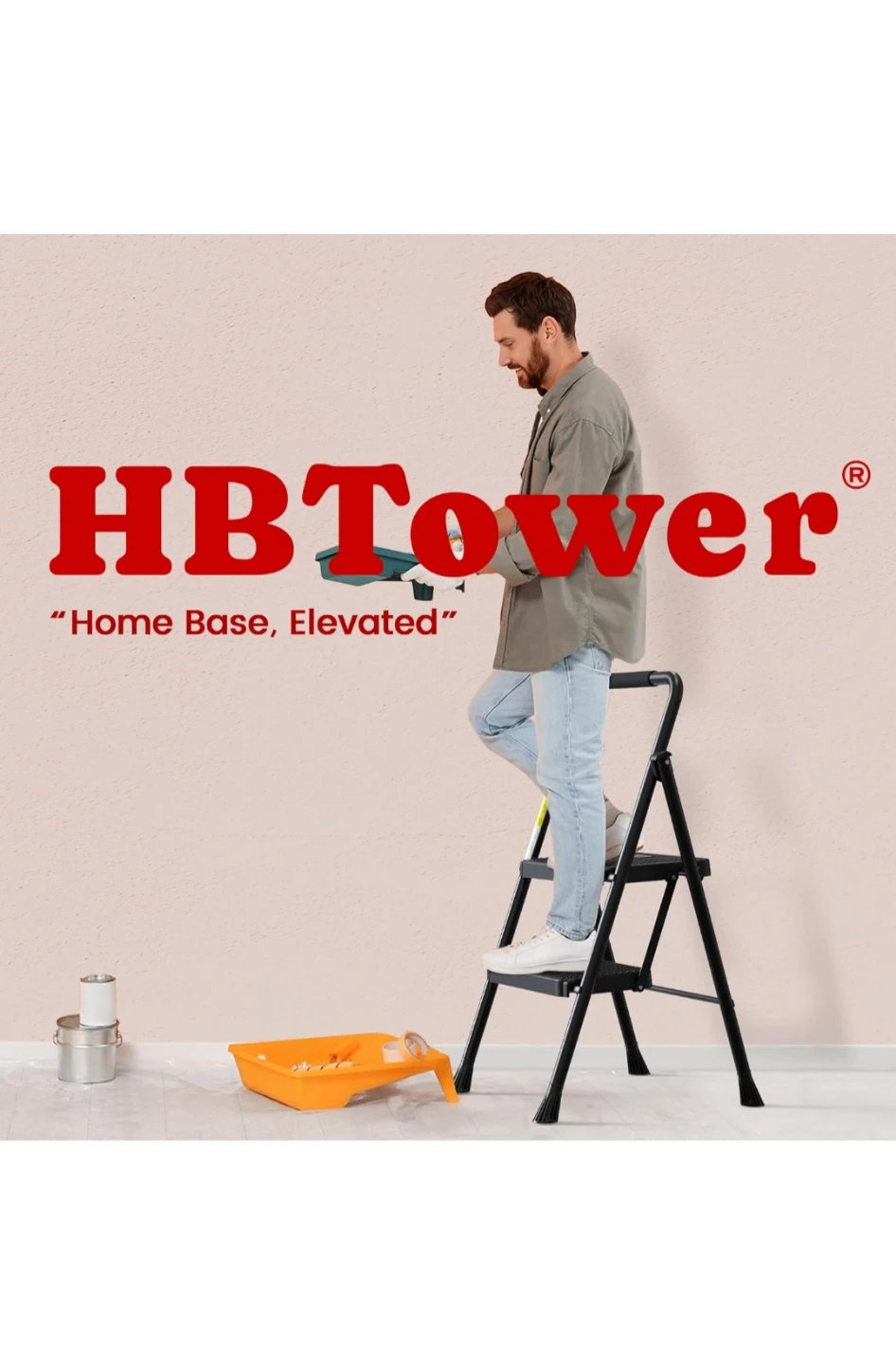Brand new HBTower 2-Step Ladder - Black - photo 3