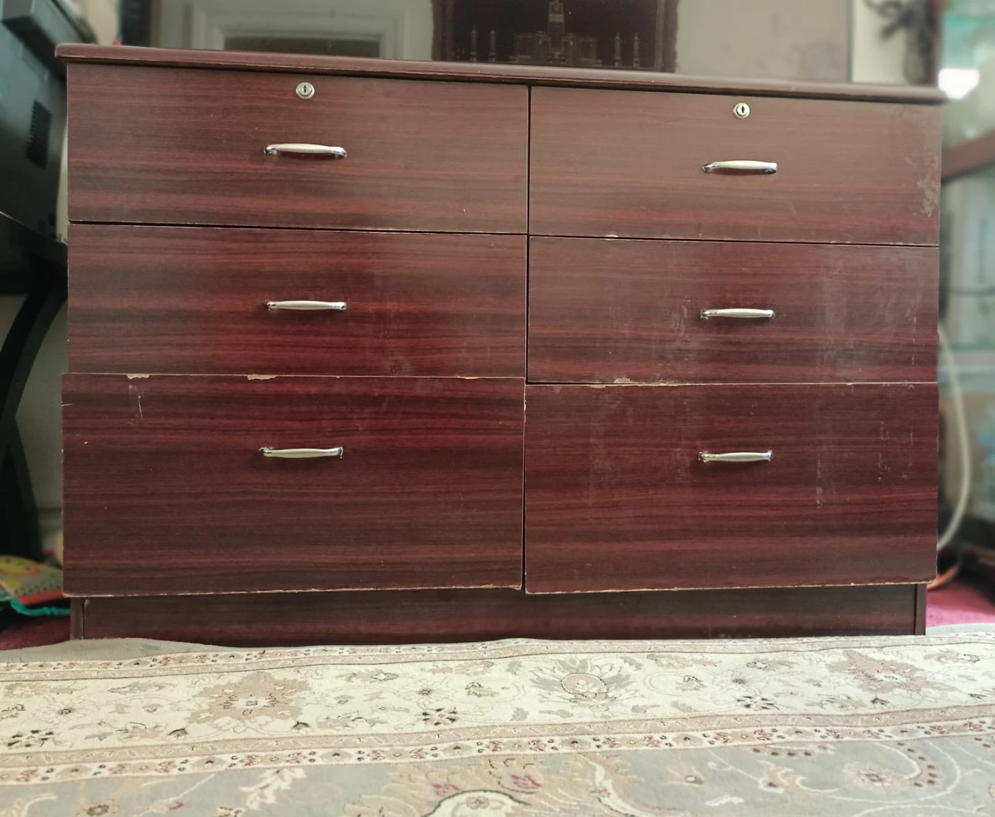 Cherry Wood 6-Drawer Dresser