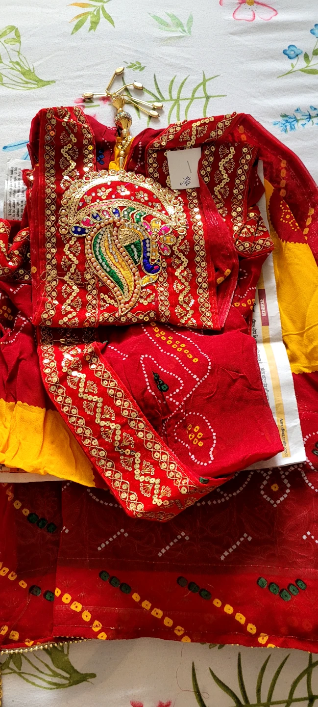 Embellished Red and Yellow Indian Outfit - photo 2