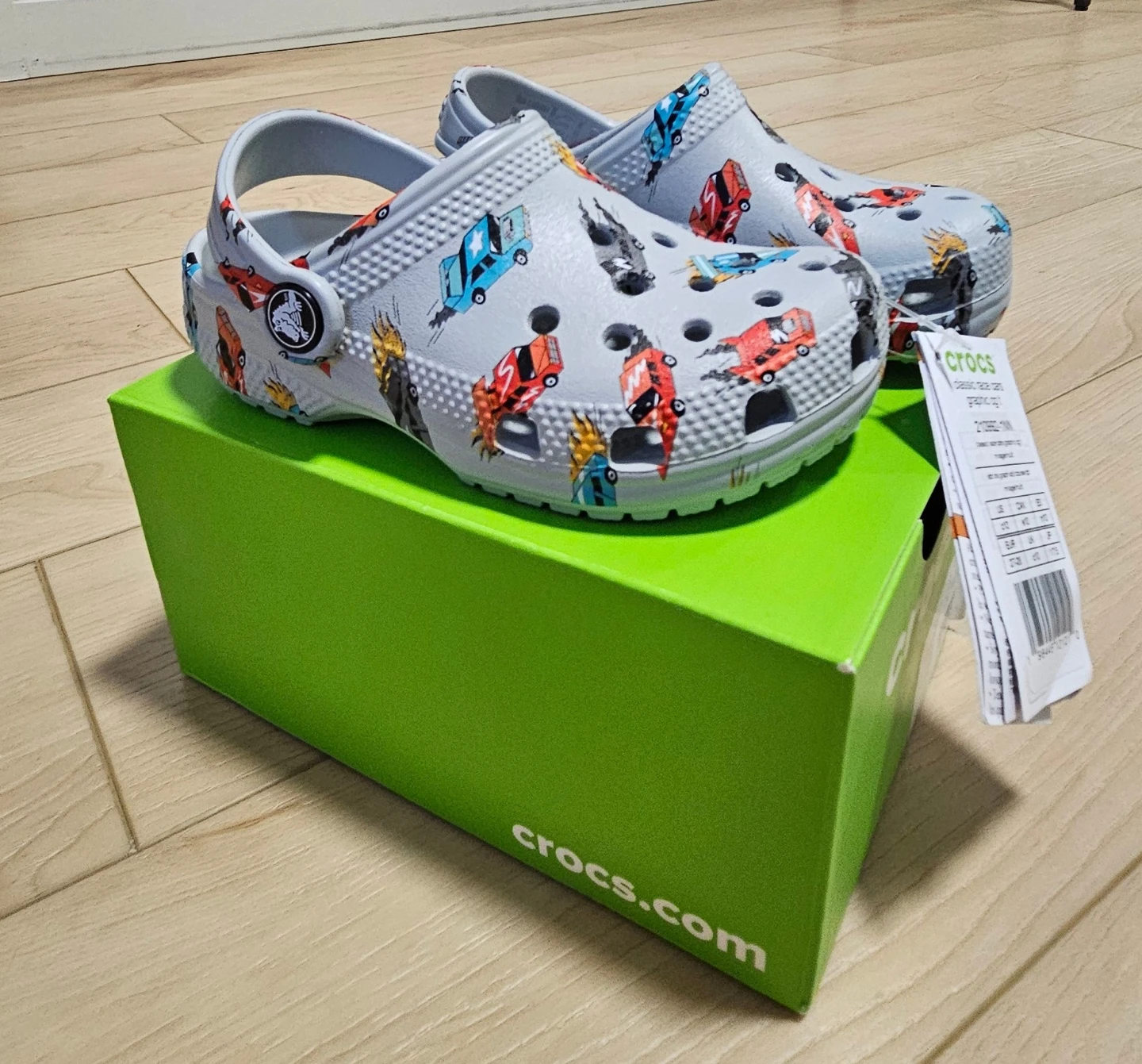Crocs Classic Race Cars Graphic Clogs Youth Size C10