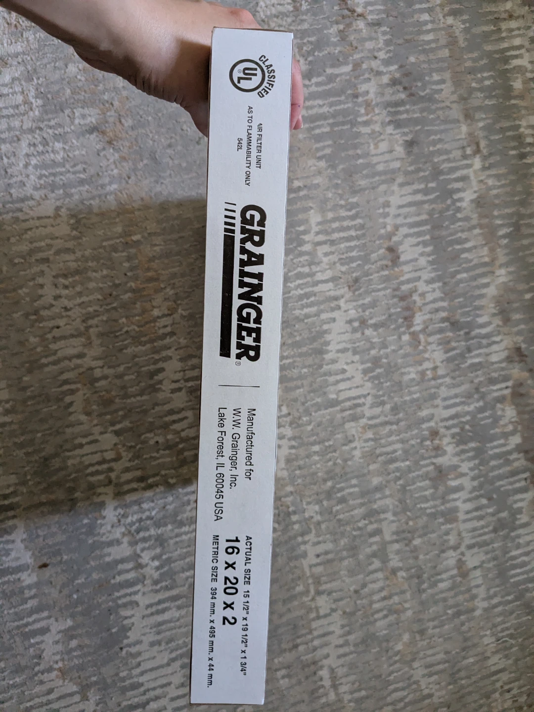 Grainger Air Filter 16 x 20 x 2 - photo 2