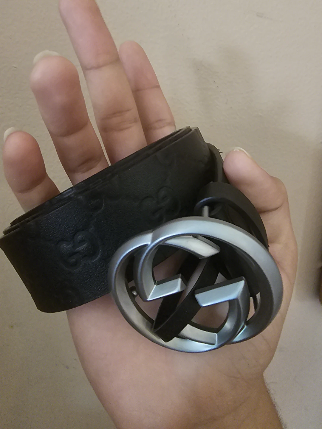 Gucci Black Leather Belt with GG Buckle - photo 5
