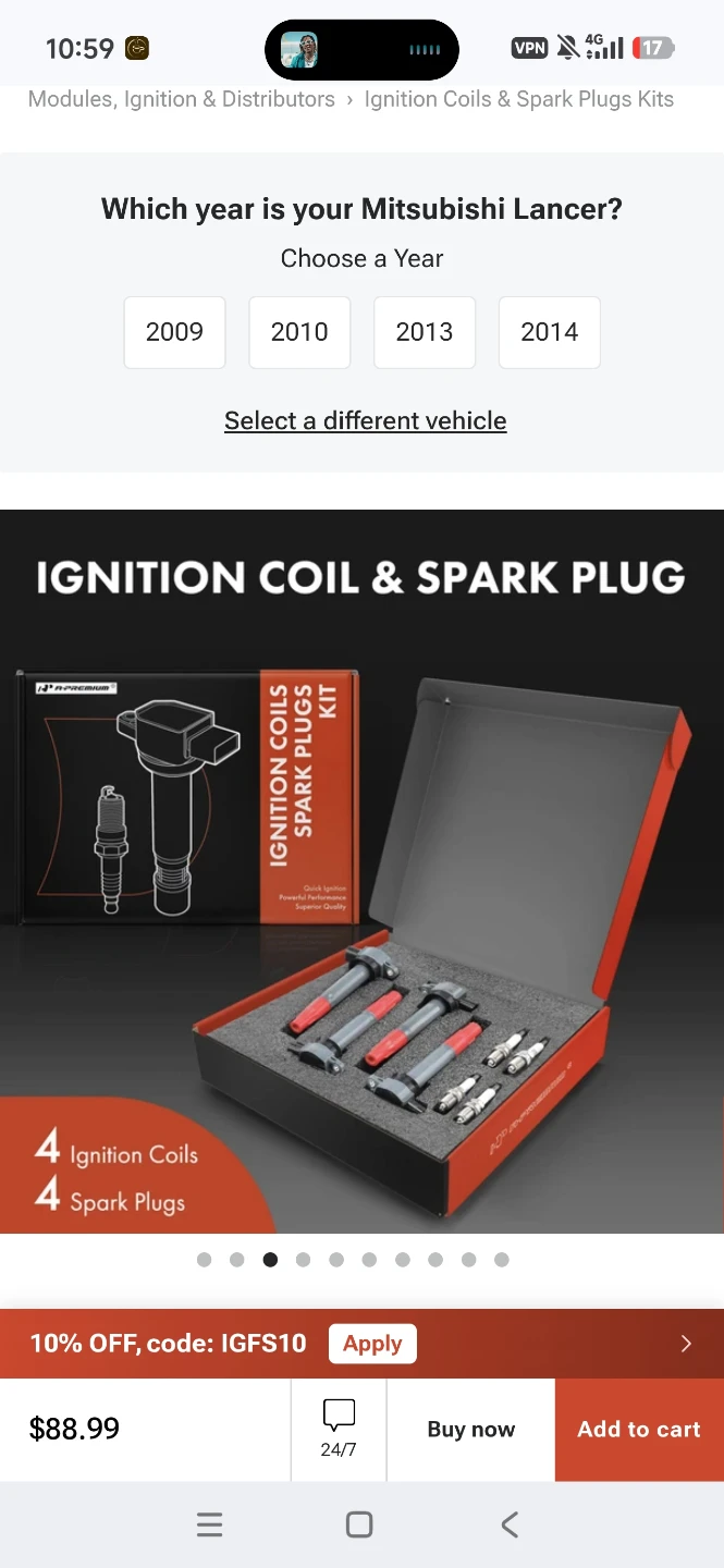 NEW OUTLANDER lancer Ignition Coils 4 pcs.2.4L4 2009-2015