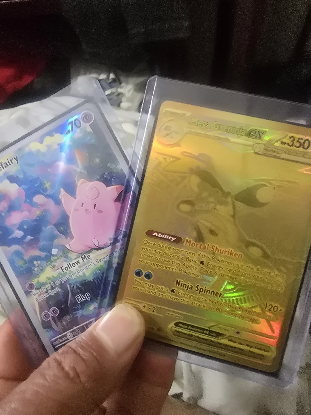 Pokemon Trading Cards: Mega Greninja EX and Clefairy