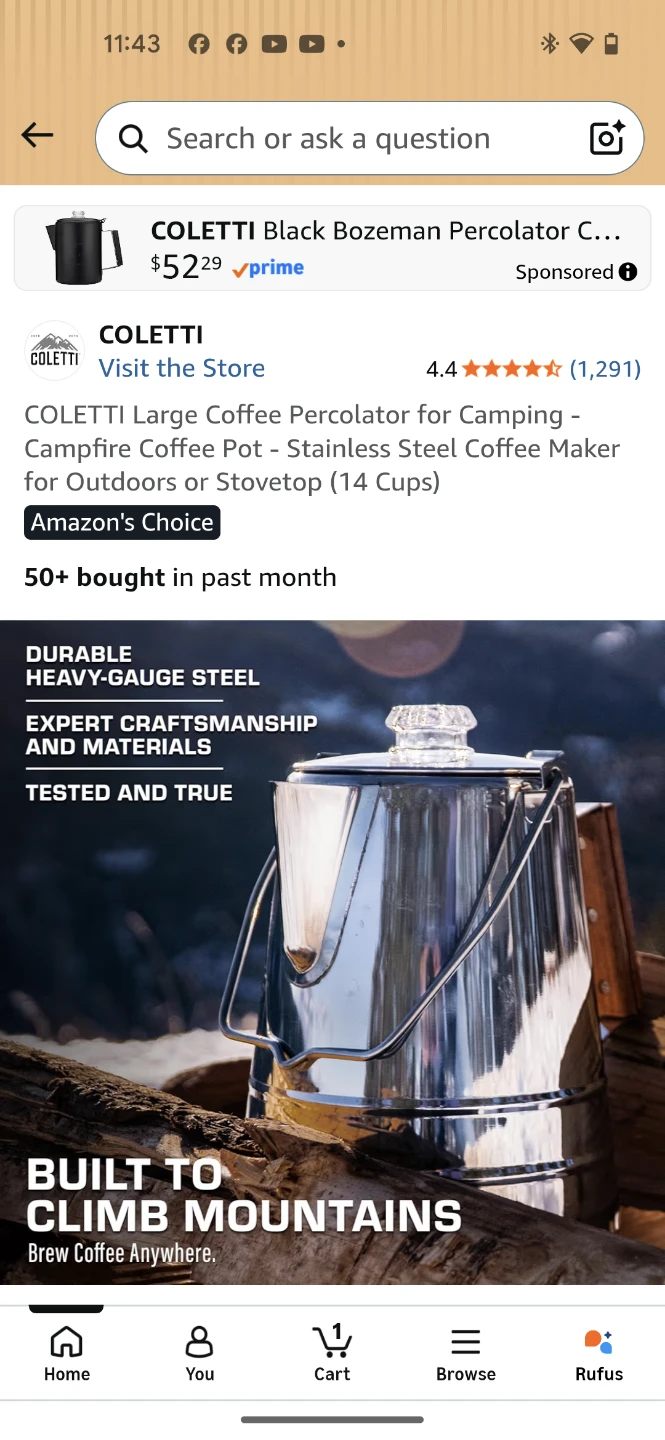 COLETTI Large Coffee Percolator - 24 Cups - photo 5