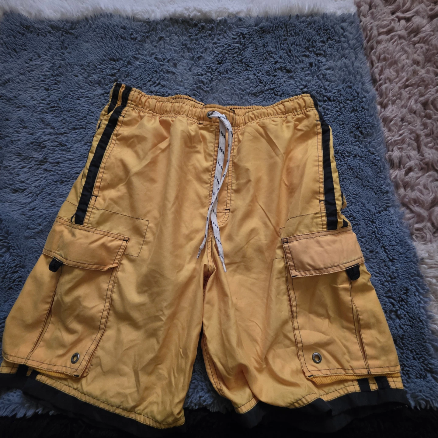 Old Navy Yellow Cargo Swim Shorts - Size M
