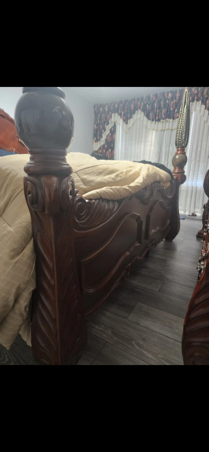 Ornate Mahogany Four-Poster Bed Frame king size - photo 4