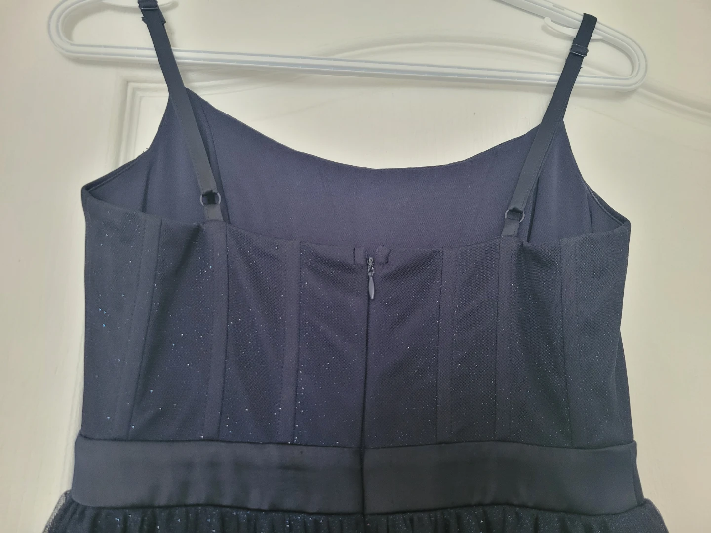 Le château Navy Blue Sparkly Tiered High-Low Dress - photo 4
