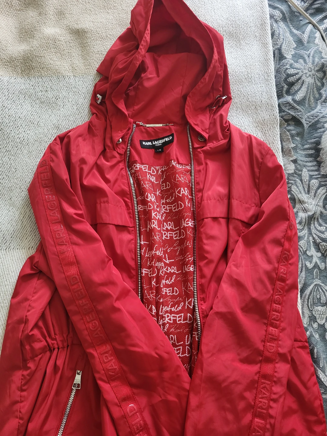 Karl Lagerfeld RED Windbreaker + Black Tank Top