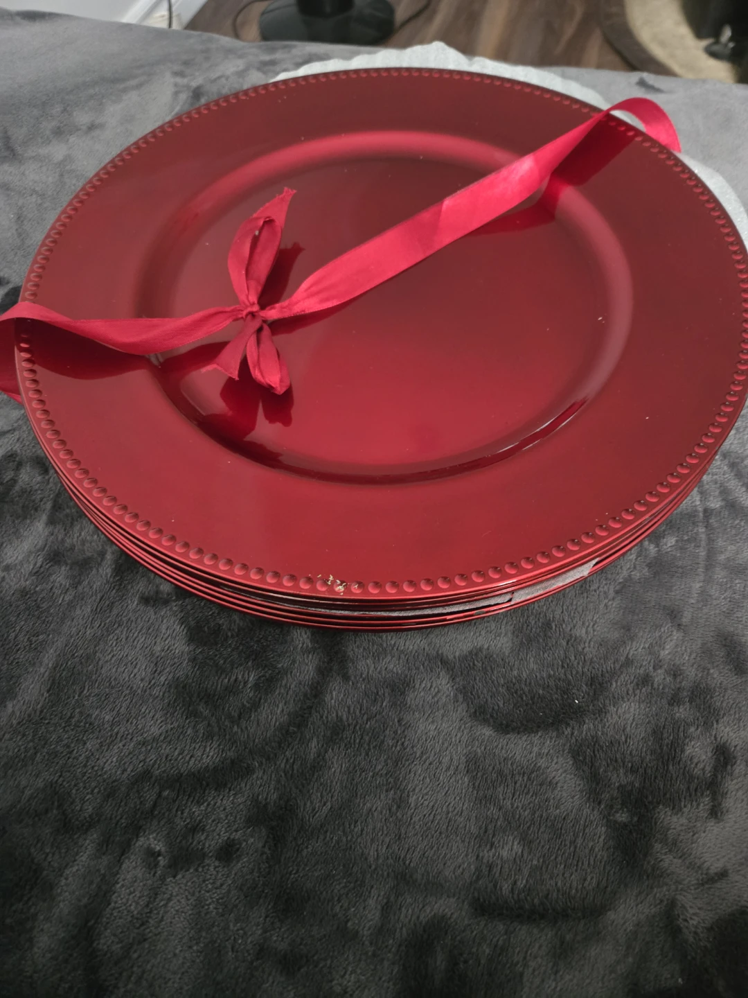 Red Charger Plates Set of 6