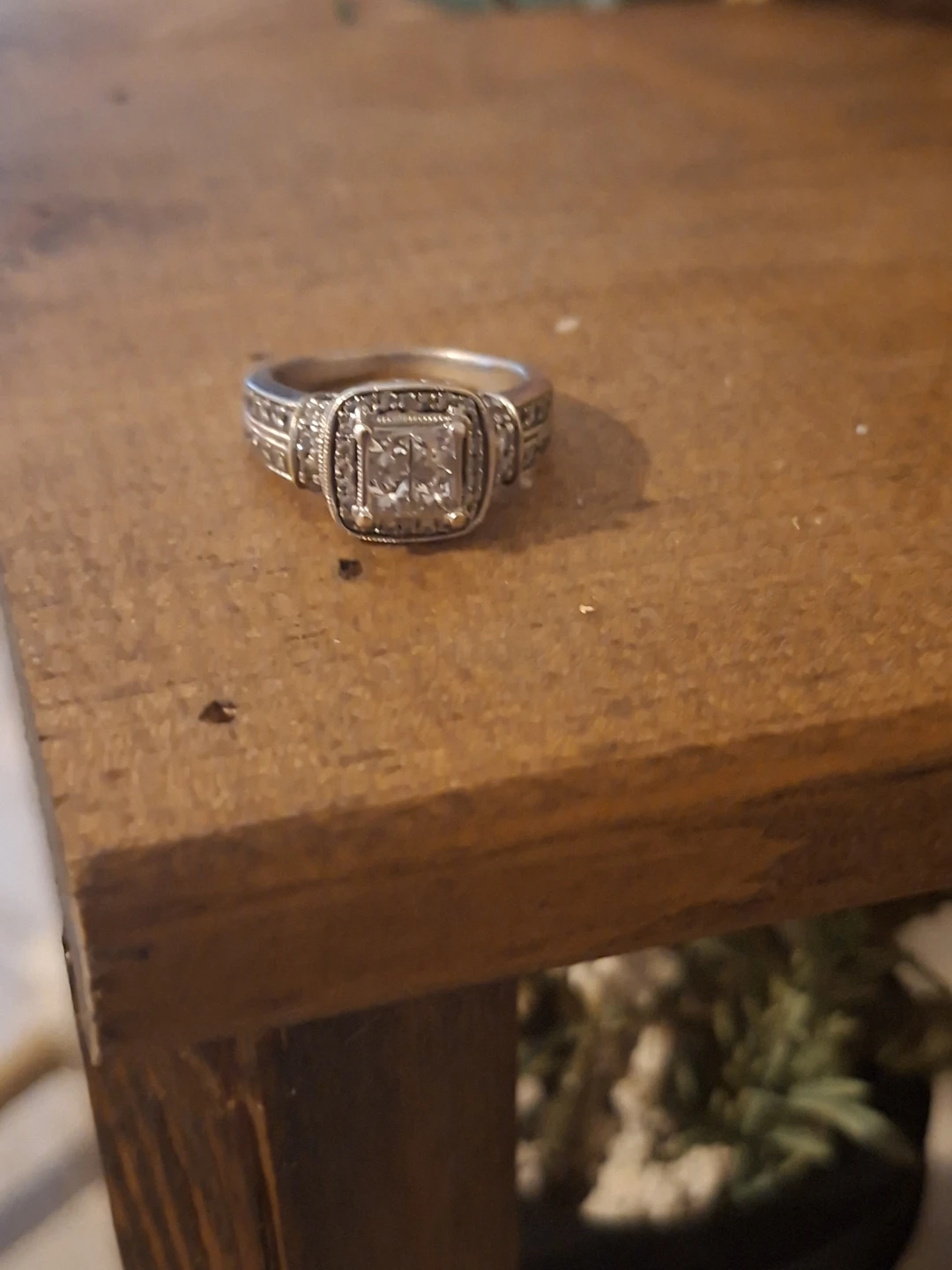 14k white gold princess cut diamond engagement ring