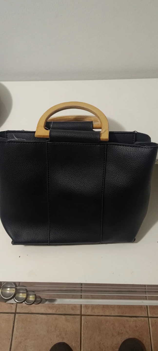 Madison West Black Faux Leather Tote Bag - photo 2