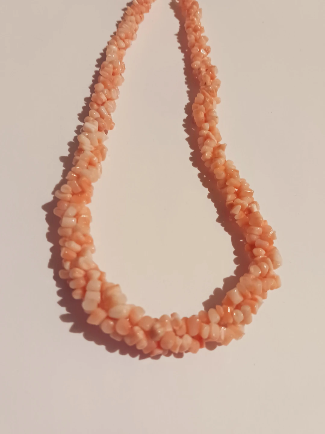 LUCEROL Designer Signed Angel Skin Coral Necklace