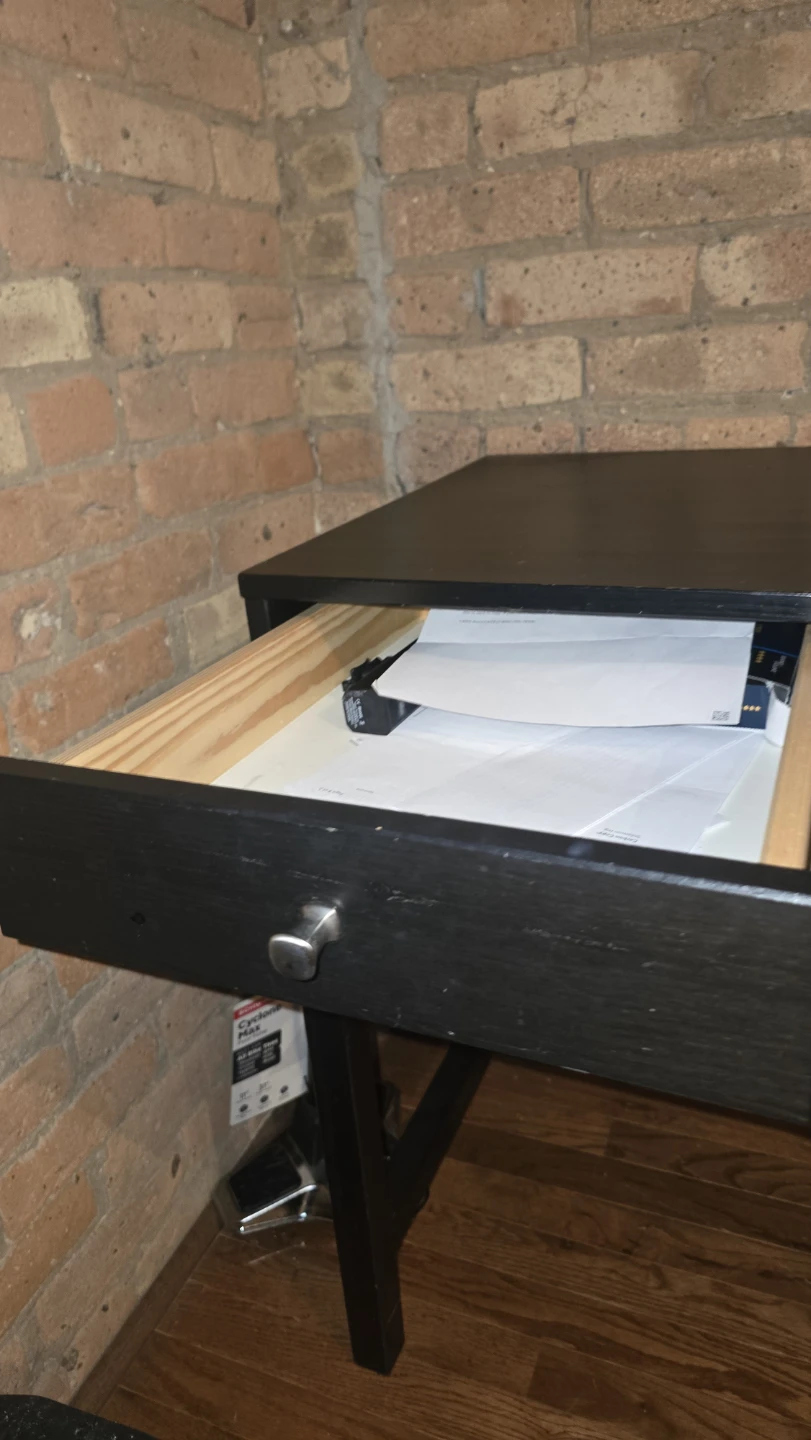 Black Console Desk with Drawers - photo 2