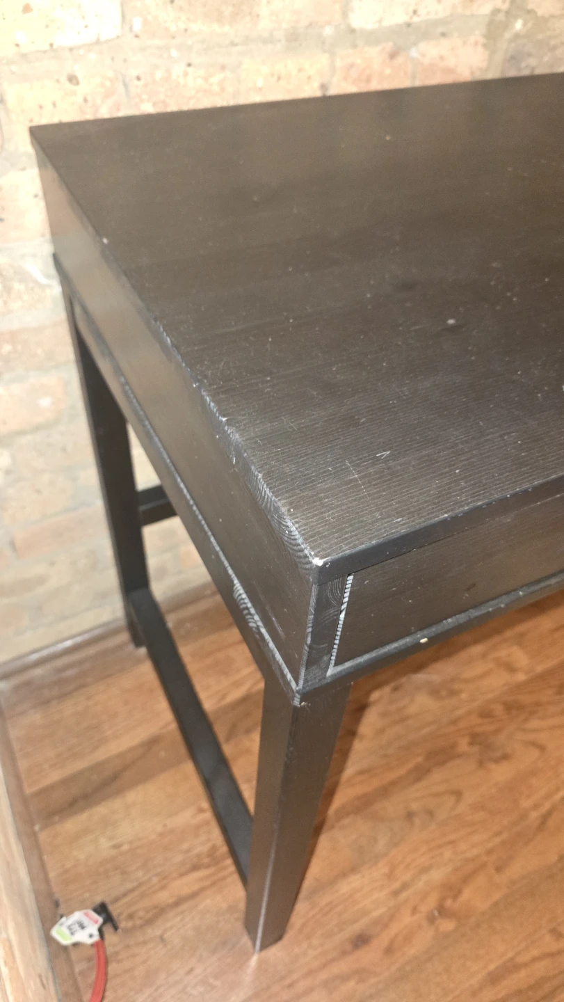 Black Console Desk with Drawers - photo 4