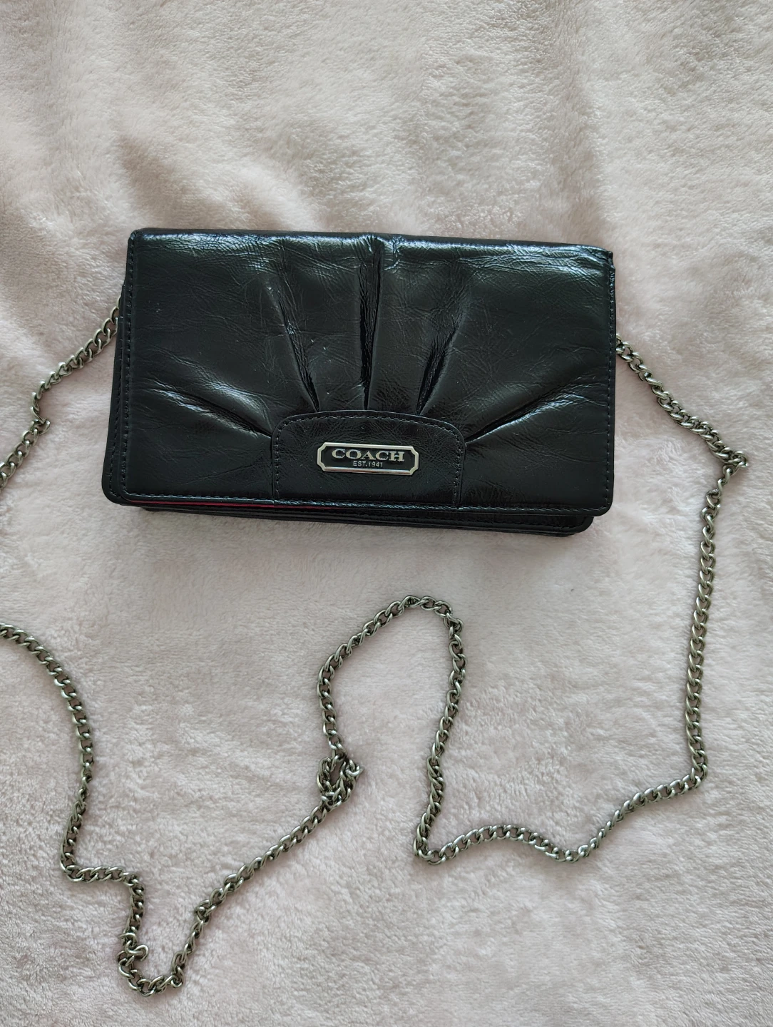 💖 Coach Black Leather Crossbody Wallet - Like New 💯