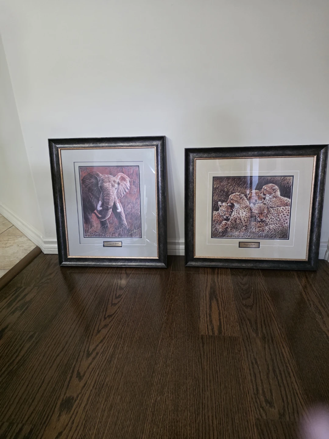Framed Art Prints - Gail Adams Elephant & Cheetahs
