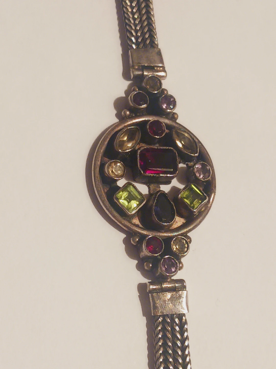 Gorgeous Sterling Silver 925 Multi Gemstone Bracelet - photo 3