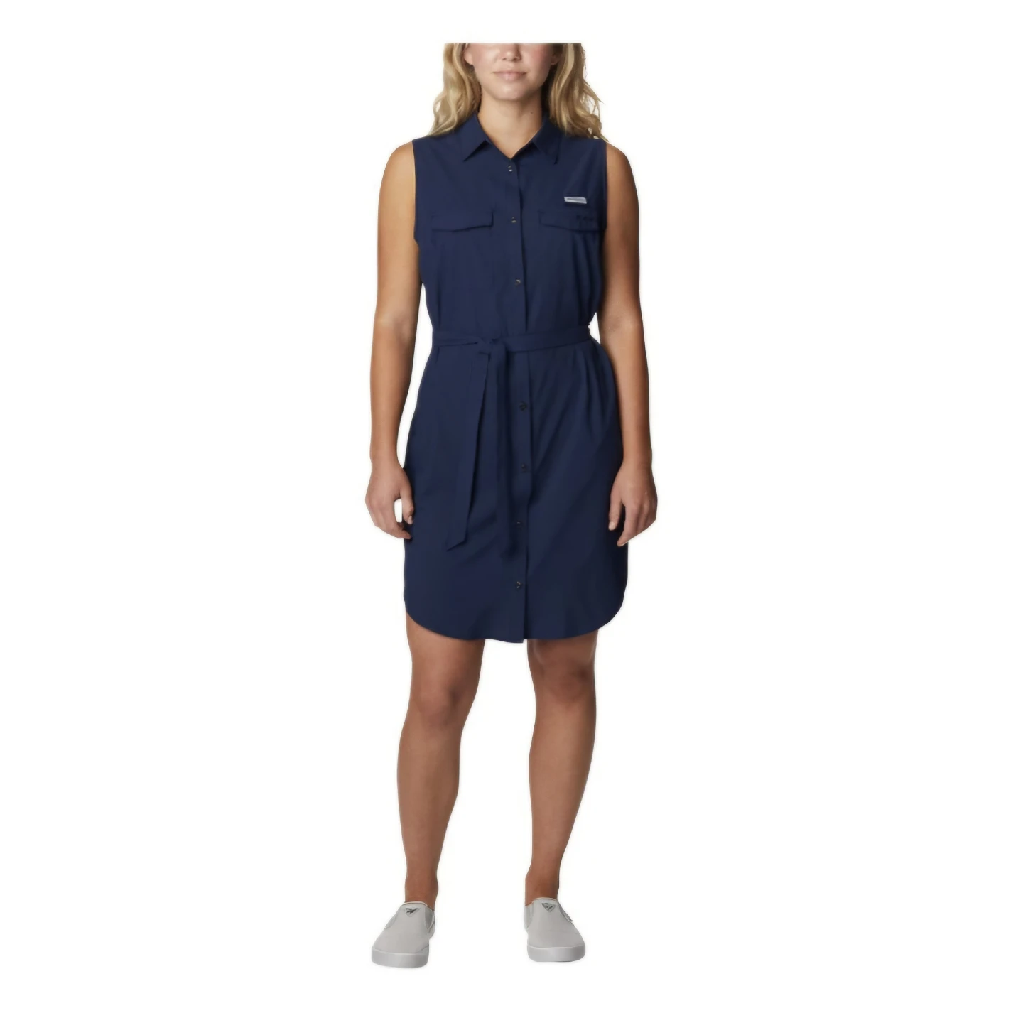 Columbia Women's Sleeveless Shirt Dress Navy Navy Blue Large - photo 2