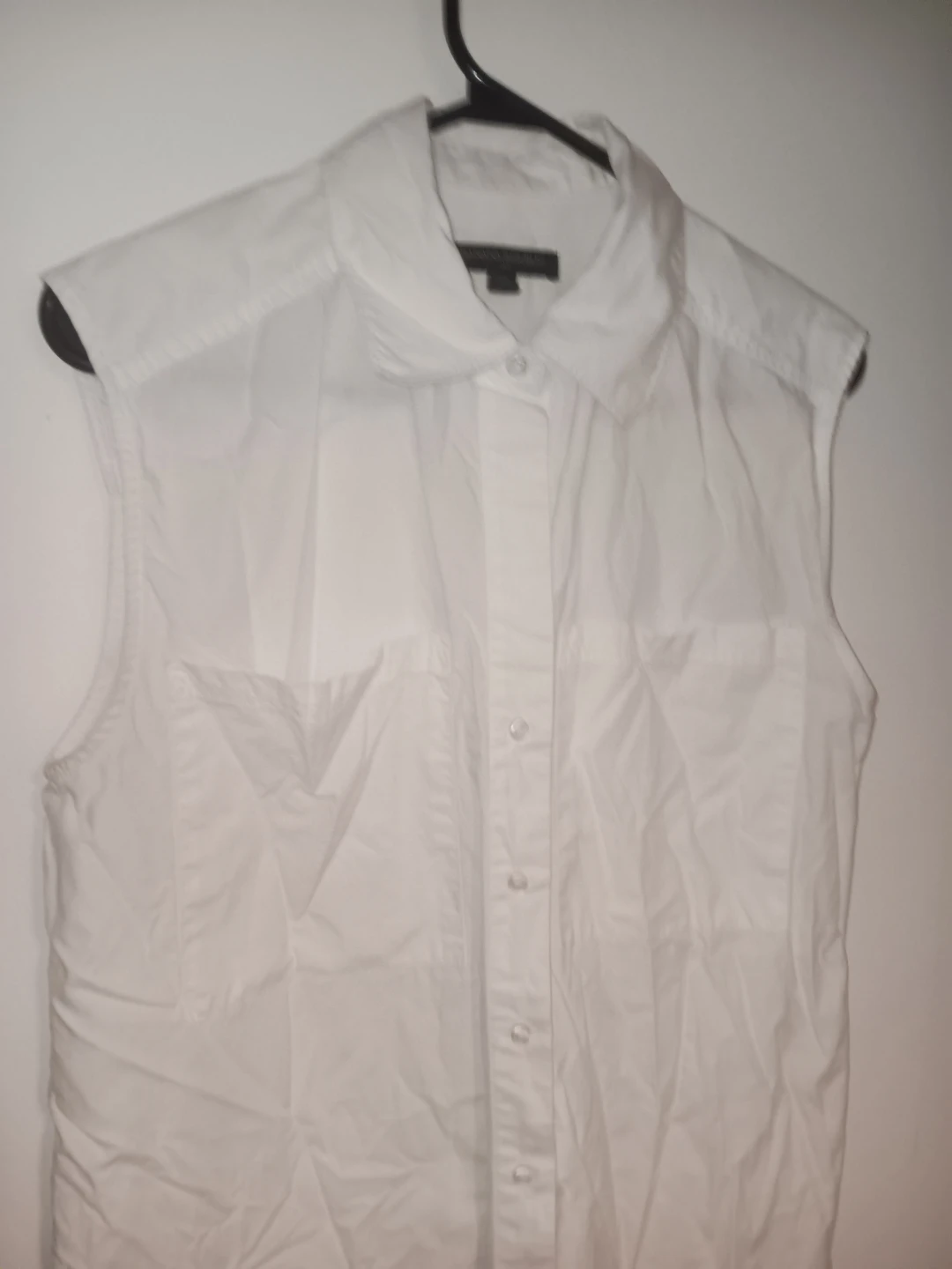 White Sleeveless Button-Up Shirt - photo 2