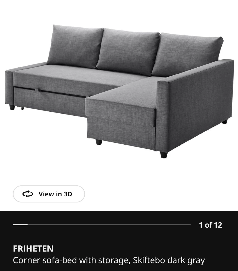 IKEA FRIHETEN Corner Sofa-Bed with Storage