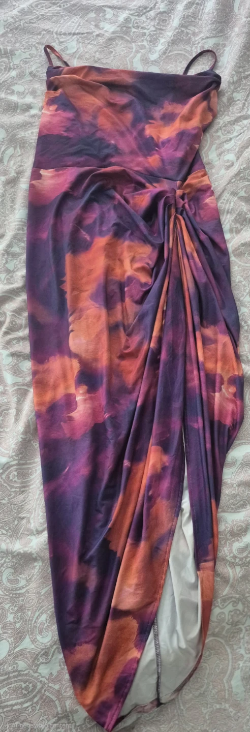 Women's Ruched Tie-Dye Maxi Dress