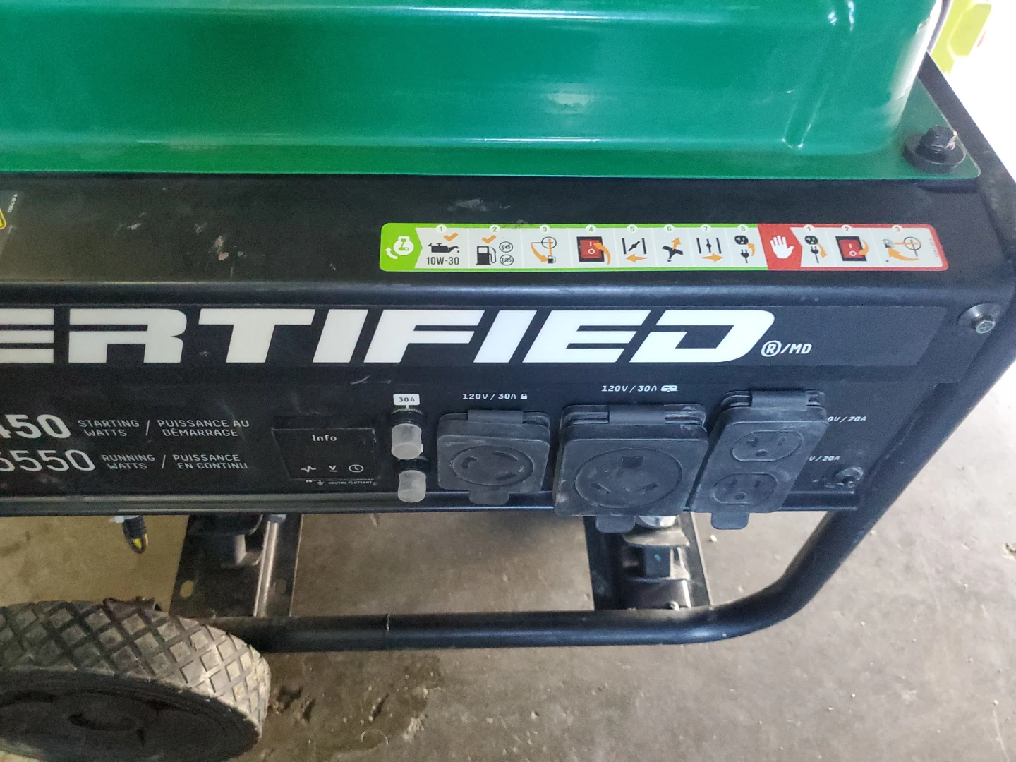 CERTIFIED 4450 Starting Watts Generator - photo 3