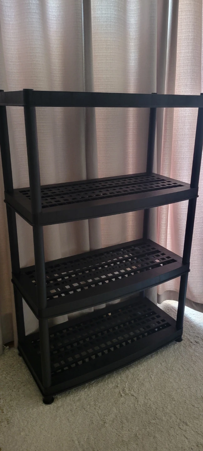 Black 4-Tier Plastic Shelving Unit ⚽ - photo 4