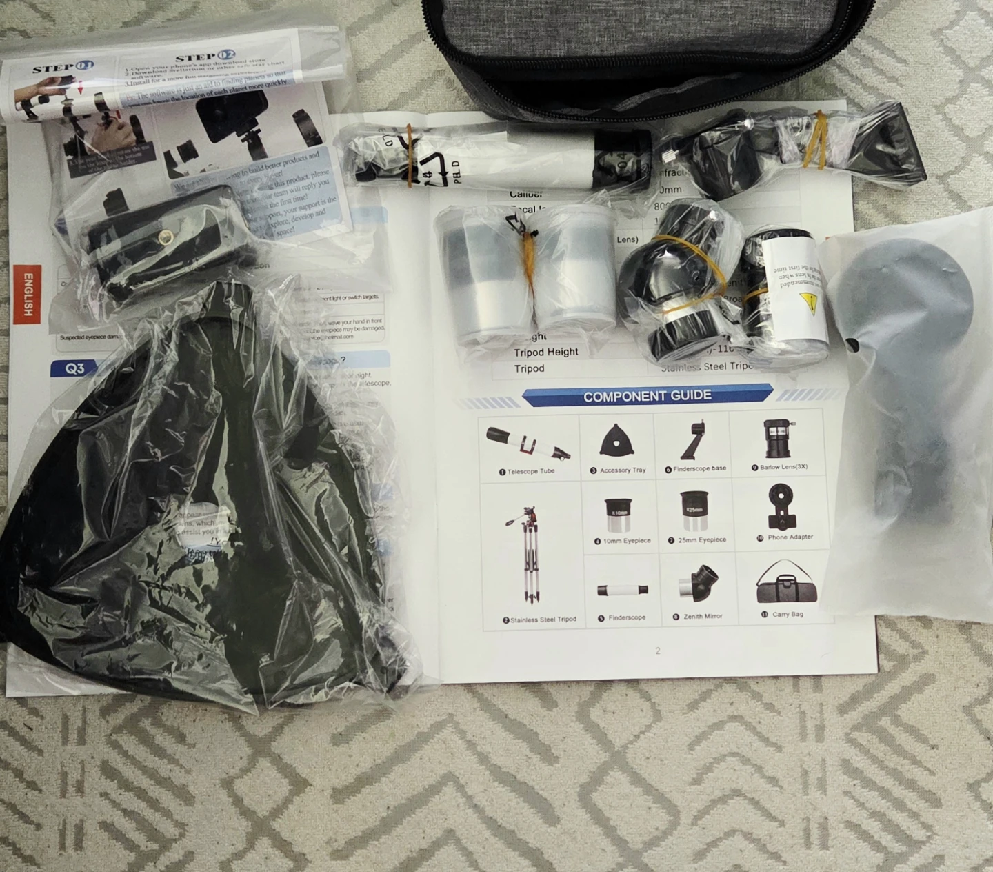 Dianfan 90mm Refractor Telescope with Stainless Tripod - photo 3