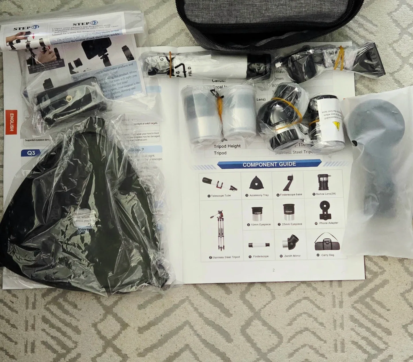 Dianfan 90mm Refractor Telescope with Stainless Tripod - photo 3