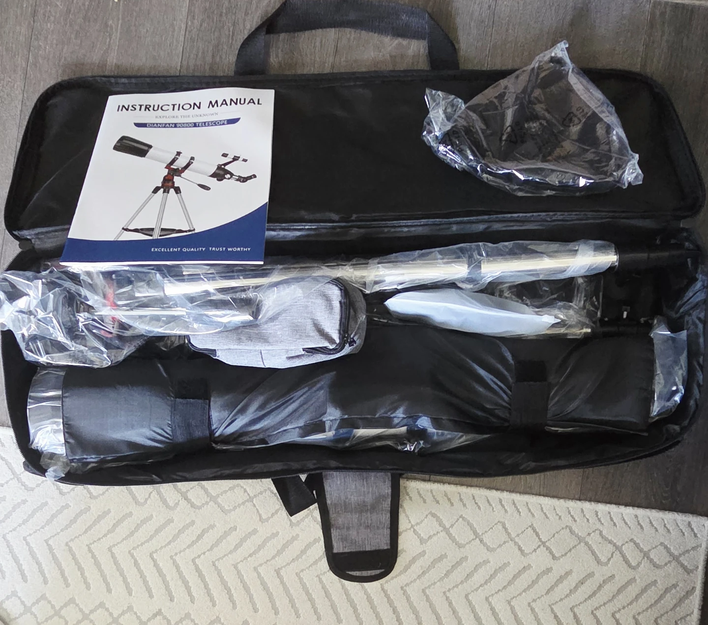 Dianfan 90mm Refractor Telescope with Stainless Tripod - photo 4