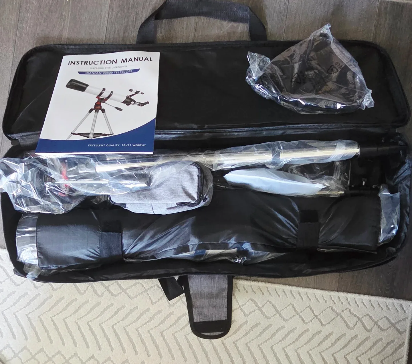 Dianfan 90mm Refractor Telescope with Stainless Tripod - photo 4