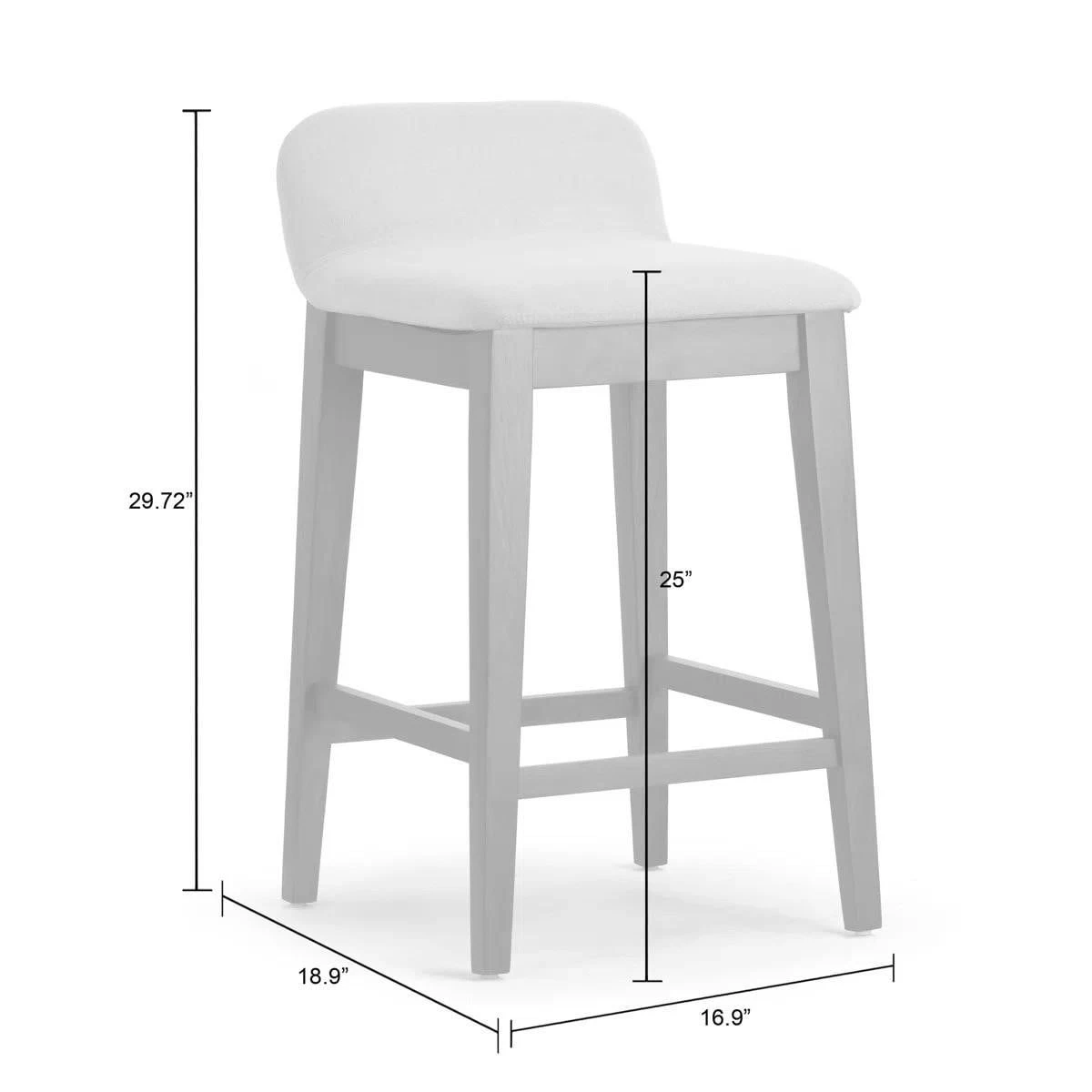 Bar Stool Set - Grey Fabric and Wood - photo 2
