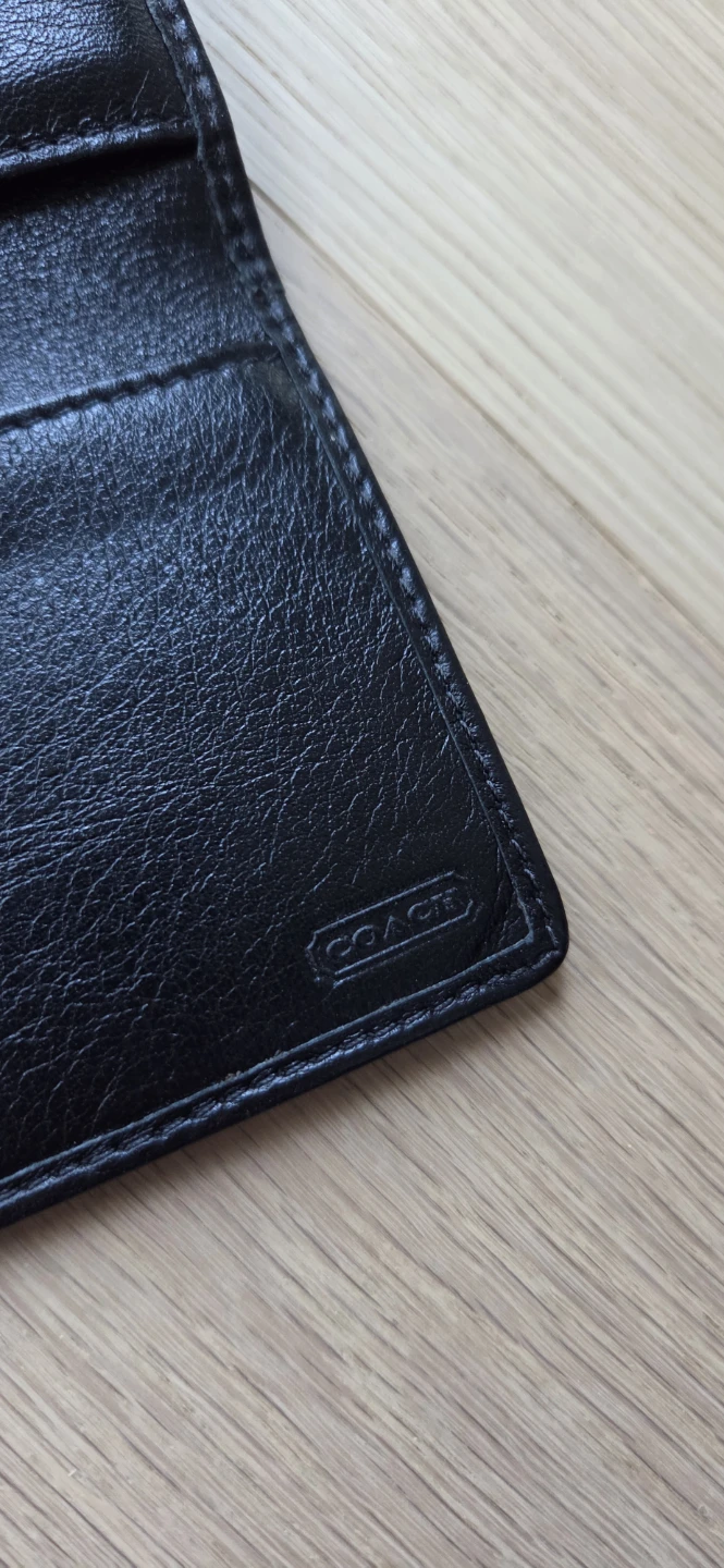 Coach Black Leather Chequebook Wallet Cover - photo 2